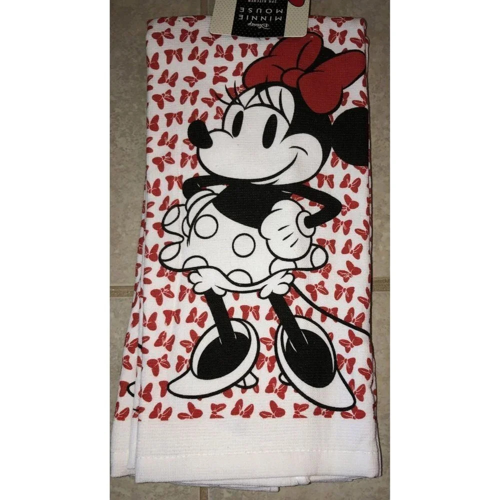 NWT 2 Pack Kitchen Towels Disney Minnie Mouse 16” X 26”‎